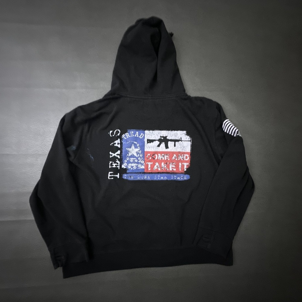 Nine Line Hoodie Mens 2XL Black Boxy Crop Fit Military Texas Pullover Gym AR